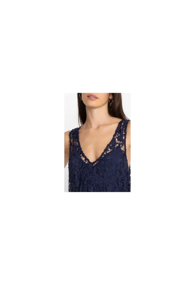 Women Johnny Was Dresses Natalie Lace Midi Dress Sapphire Blue