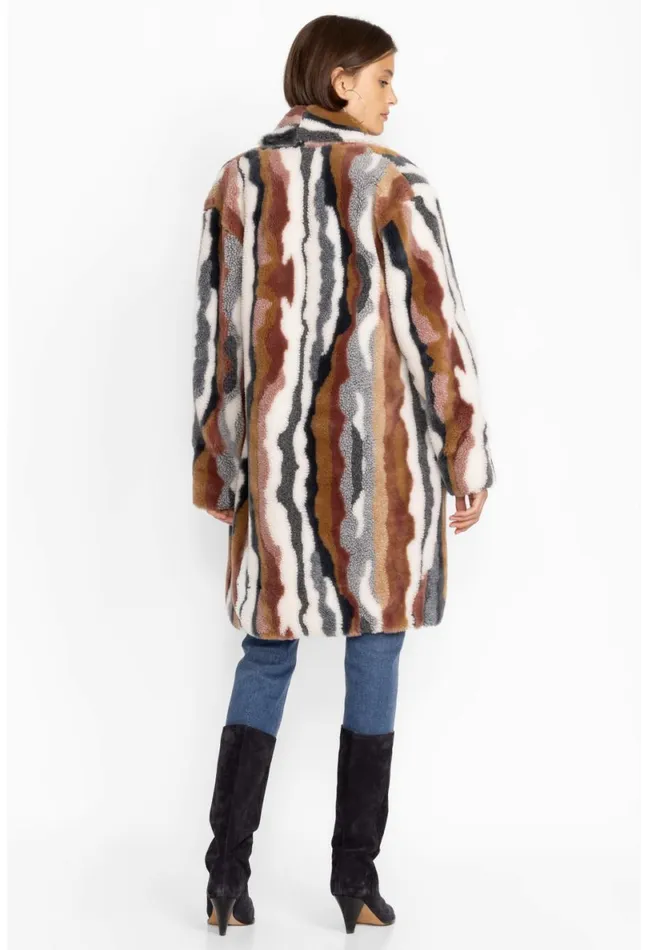 Women Johnny Was Outerwear Ziggy Faux Fur Coat Multi