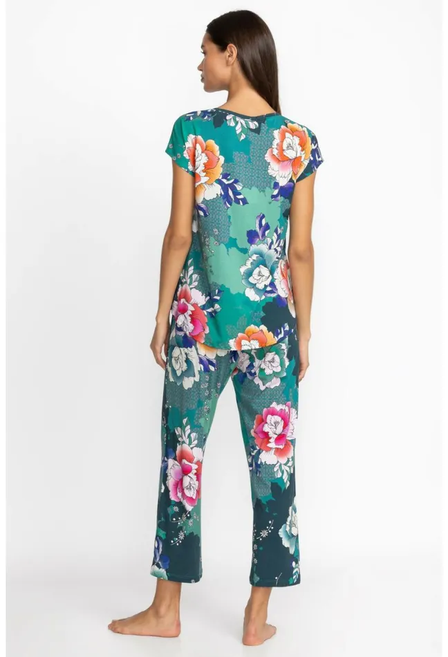 Women Johnny Was Sleepwear The Bobbie Crop Set Tura Turquoise