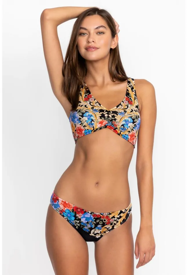 Women Johnny Was Swim and Resort Black Royal Hipster Bikini Bottom Multi