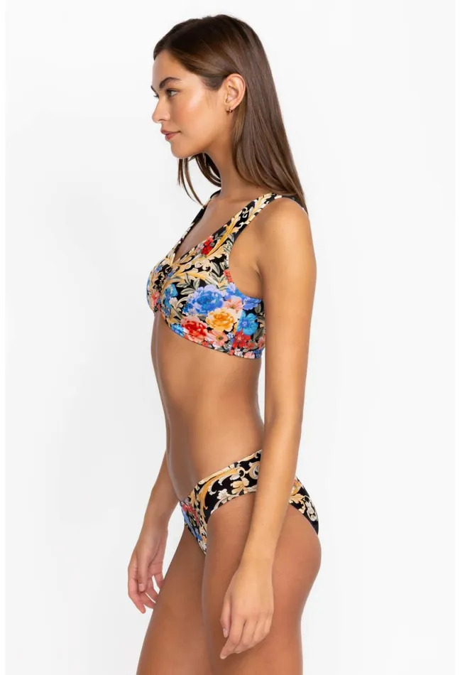 Women Johnny Was Swim and Resort Black Royal Hipster Bikini Bottom Multi