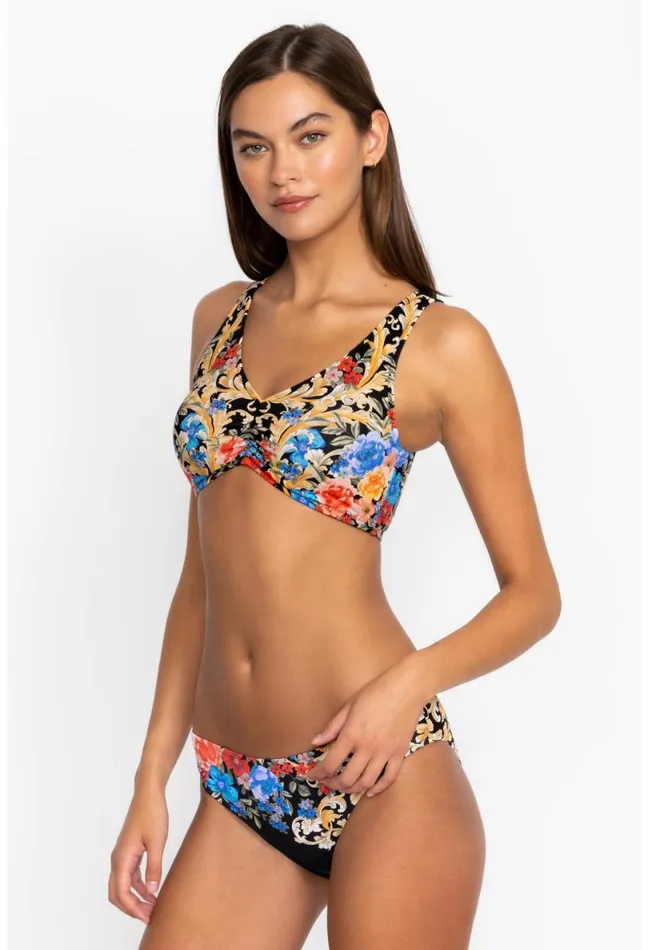 Women Johnny Was Swim and Resort Black Royal Hipster Bikini Bottom Multi