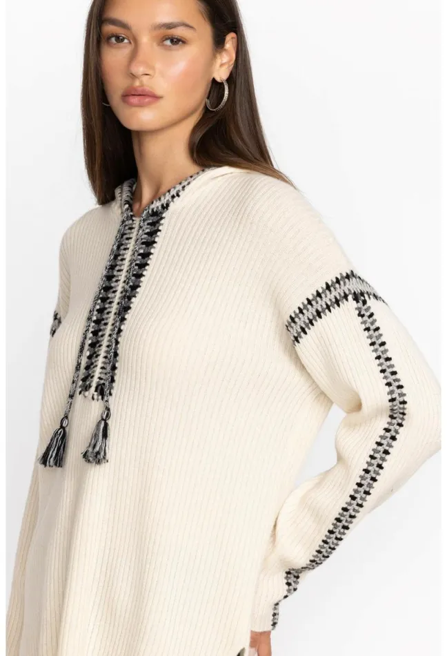 Women Johnny Was Tops Beltran Multi Color Whipstitch Baja Cream