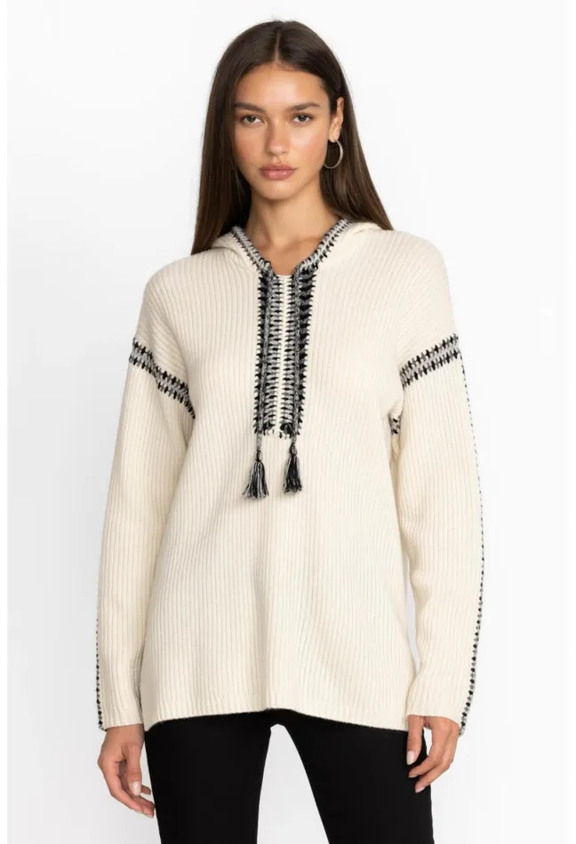 Women Johnny Was Tops Beltran Multi Color Whipstitch Baja Cream