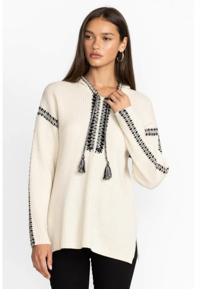 Women Johnny Was Tops Beltran Multi Color Whipstitch Baja Cream