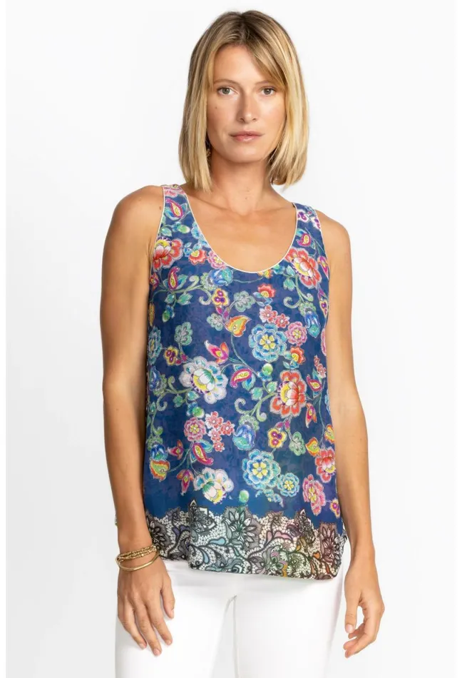 Women Johnny Was Tops Block Mint Tank Top Peppermint