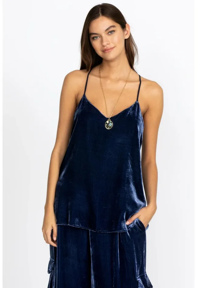 Women Johnny Was Tops Remy Cami Sapphire Blue