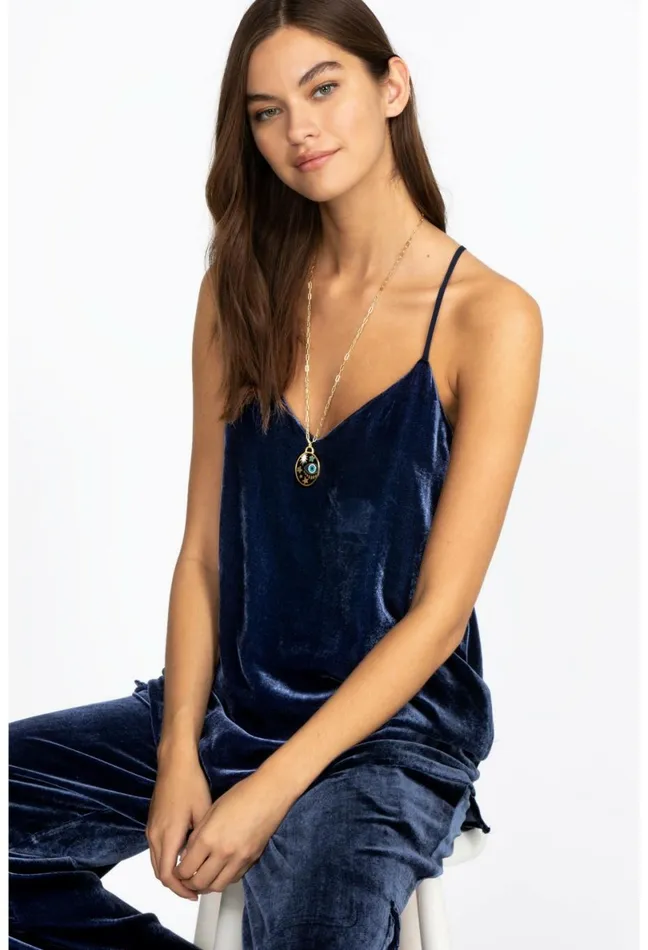 Women Johnny Was Tops Remy Cami Sapphire Blue