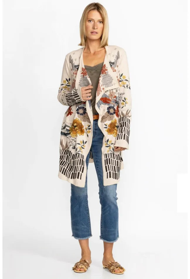 Women Johnny Was Tops Sarina Wrap Sweater Ecru