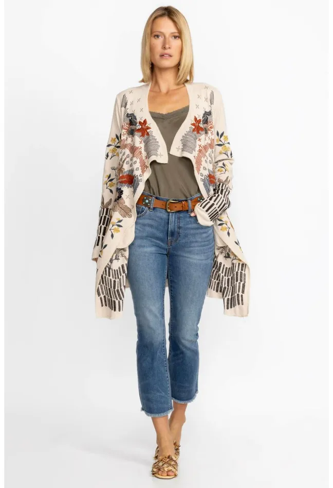 Women Johnny Was Tops Sarina Wrap Sweater Ecru