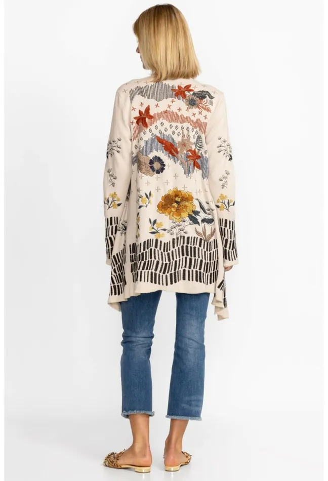 Women Johnny Was Tops Sarina Wrap Sweater Ecru