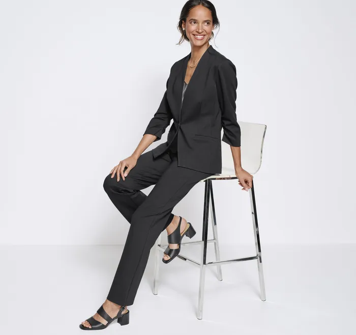 Women Johnston and Murphy XC Flex Knit Blazer Black Shirts Sweaters and Blazers