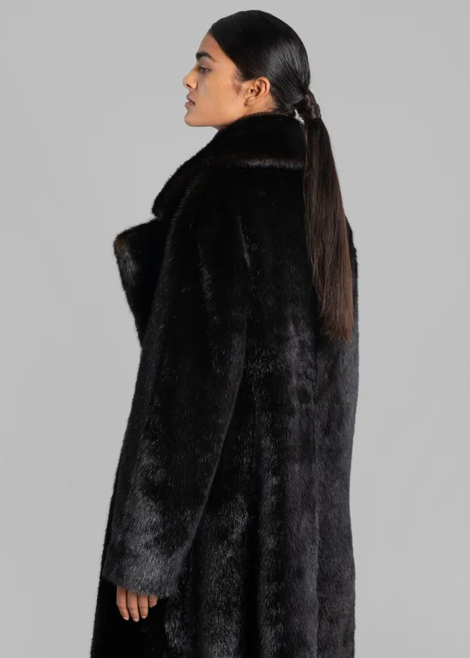 Women Joni Faux Fur Coat 8211 Dark Espresso The Frankie Shop Outerwear