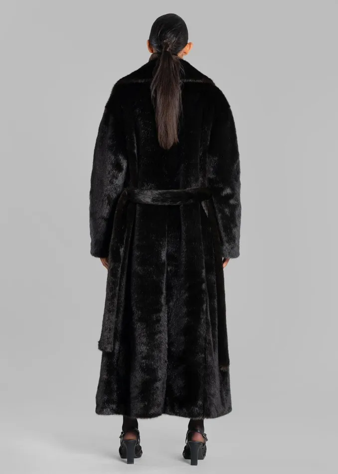 Women Joni Faux Fur Coat 8211 Dark Espresso The Frankie Shop Outerwear