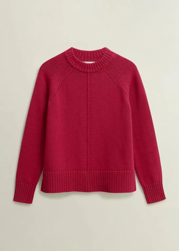 Women Jumpers and Cardigans Hobbs Deborah Cotton Jumper Cranberry
