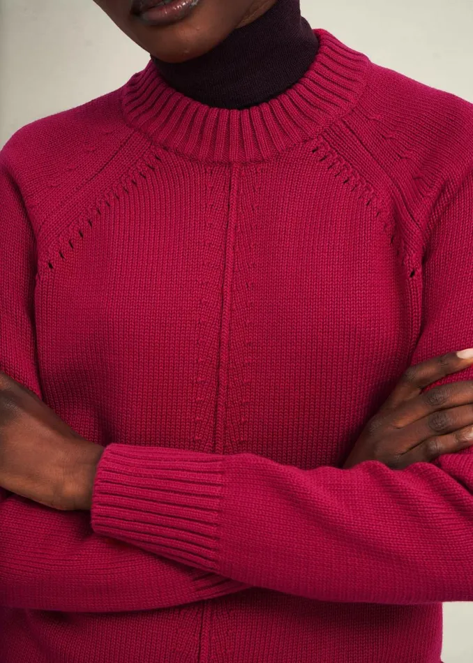 Women Jumpers and Cardigans Hobbs Deborah Cotton Jumper Cranberry