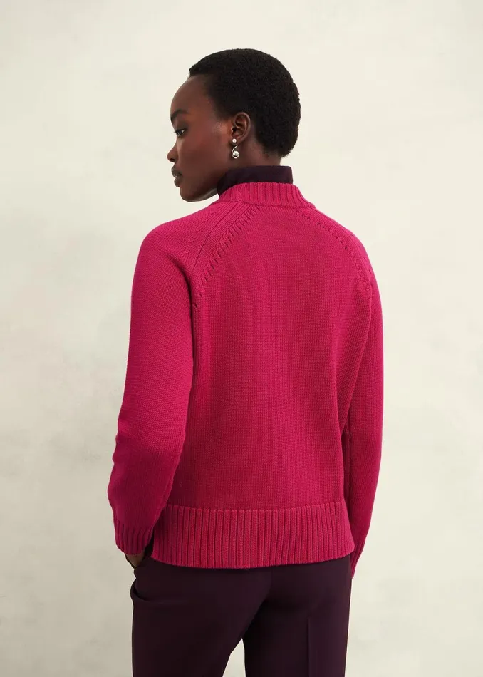 Women Jumpers and Cardigans Hobbs Deborah Cotton Jumper Cranberry