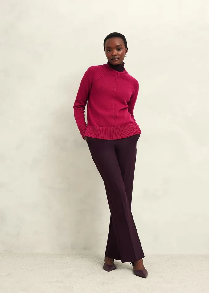 Women Jumpers and Cardigans Hobbs Deborah Cotton Jumper Cranberry