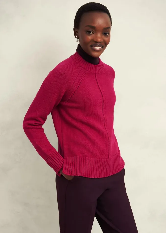 Women Jumpers and Cardigans Hobbs Deborah Cotton Jumper Cranberry