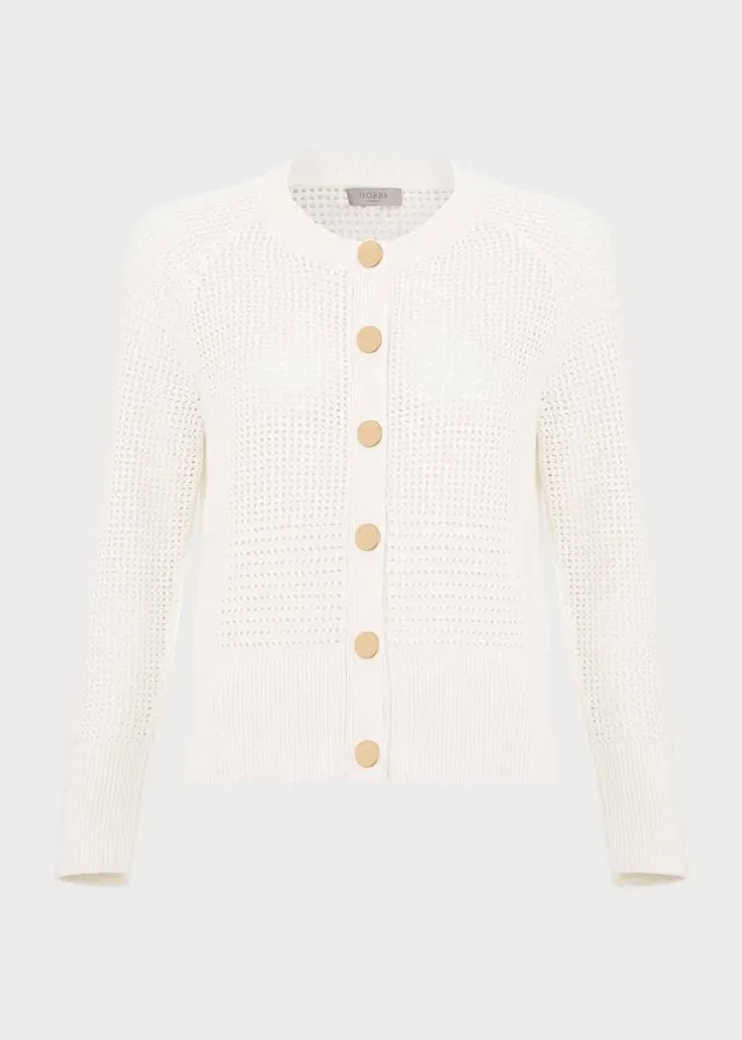 Women Jumpers and Cardigans Hobbs Florentina Cotton Cardigan Ivory
