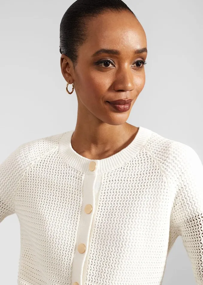 Women Jumpers and Cardigans Hobbs Florentina Cotton Cardigan Ivory