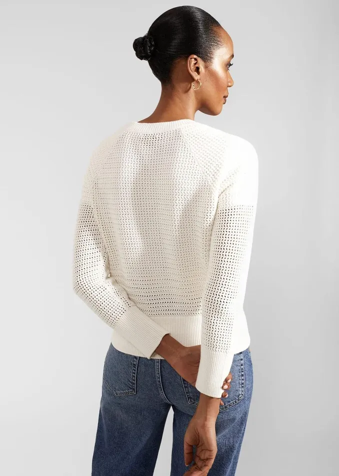 Women Jumpers and Cardigans Hobbs Florentina Cotton Cardigan Ivory