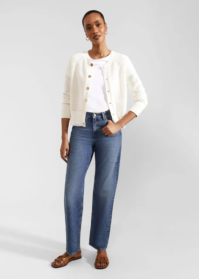 Women Jumpers and Cardigans Hobbs Florentina Cotton Cardigan Ivory
