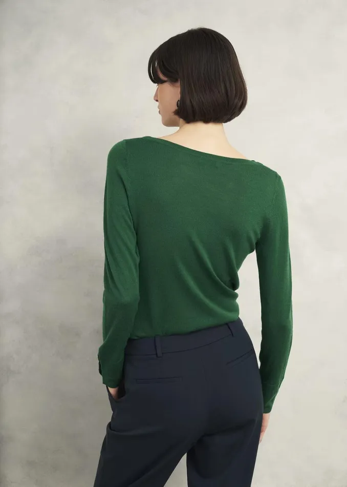 Women Jumpers and Cardigans Hobbs Perla Merino Wool Jumper Agate Green