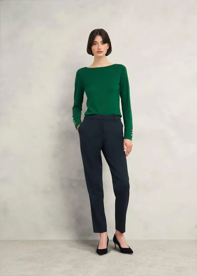 Women Jumpers and Cardigans Hobbs Perla Merino Wool Jumper Agate Green