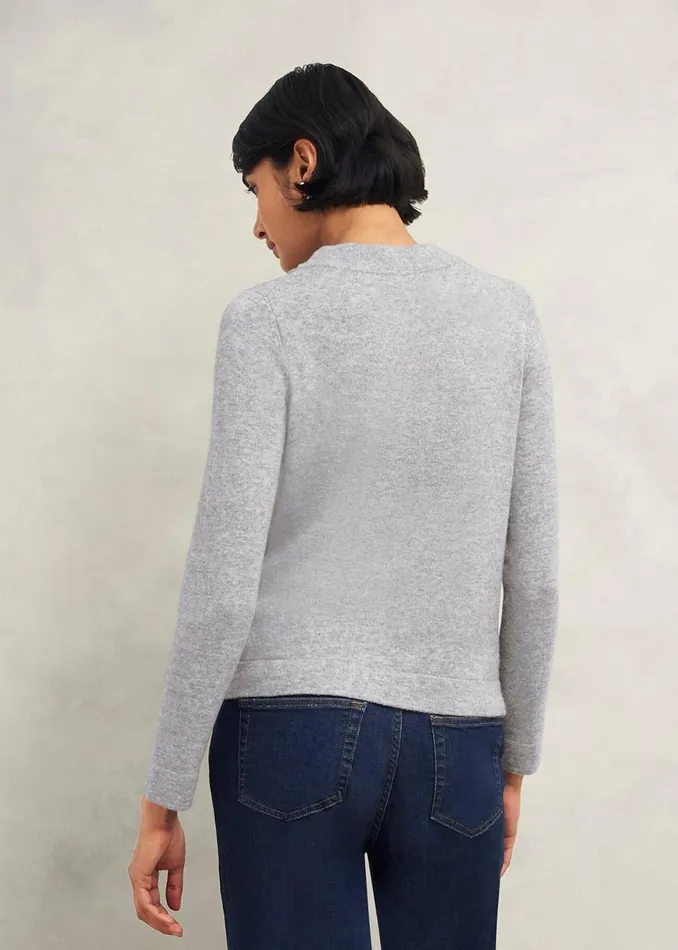 Women Jumpers and Cardigans Hobbs Talia Wool Cashmere Jumper Grey Marl