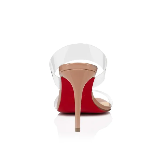 Women Just Nothing 85 Mm Mules 8211 Patent Leather And TPU 8211 Blush Christian Louboutin Sandals and Slides