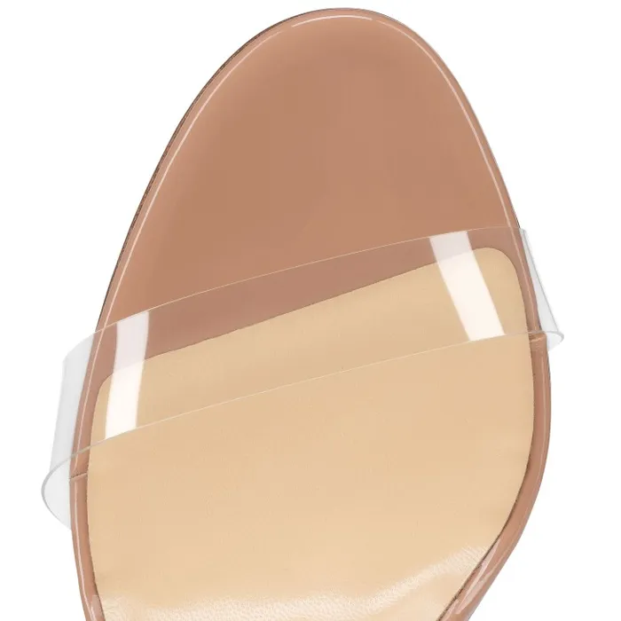 Women Just Nothing 85 Mm Mules 8211 Patent Leather And TPU 8211 Blush Christian Louboutin Sandals and Slides