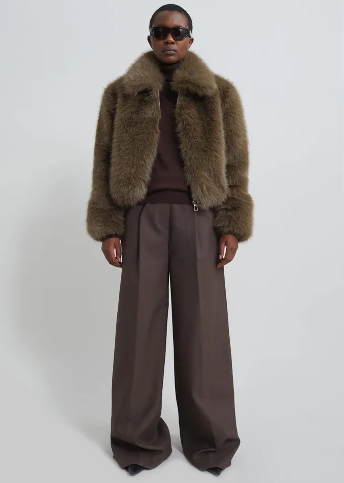 Women Kamila Wide Leg Trousers 8211 Brown The Frankie Shop Bottoms