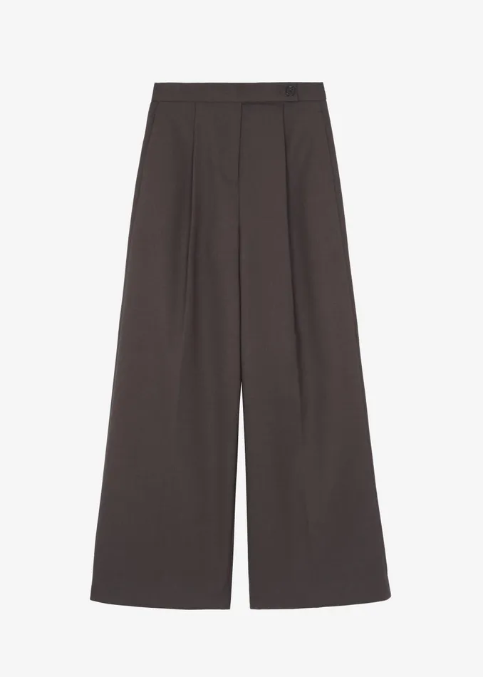 Women Kamila Wide Leg Trousers 8211 Brown The Frankie Shop Bottoms
