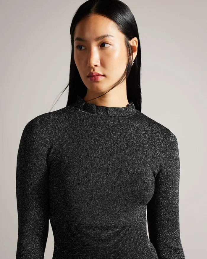 Women KANNIE 8211 Metallic Knitted Maxi Dress Black Ted Baker Dresses Women KANNIE 8211 Metallic Knitted Maxi Dress Black Ted Baker Dresses