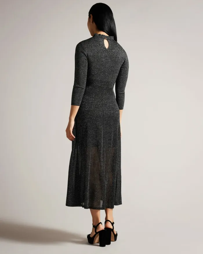 Women KANNIE 8211 Metallic Knitted Maxi Dress Black Ted Baker Dresses Women KANNIE 8211 Metallic Knitted Maxi Dress Black Ted Baker Dresses