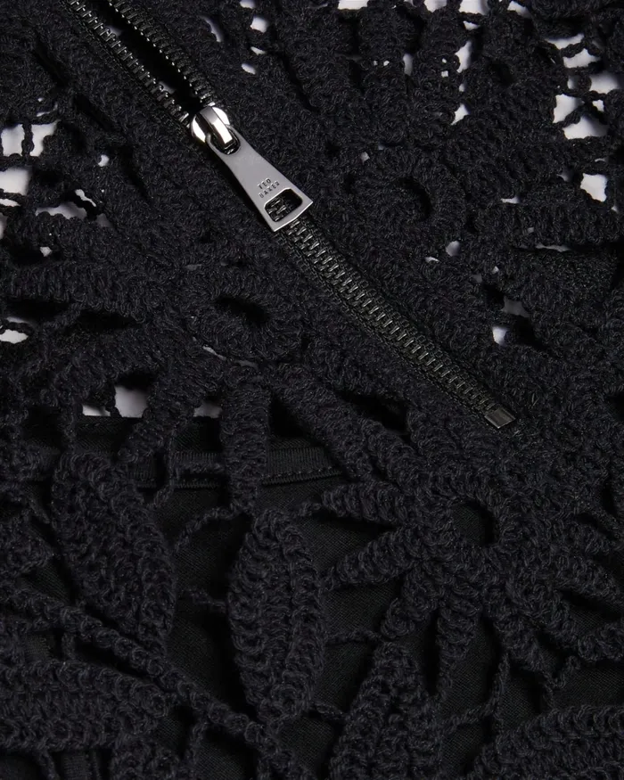 Women KATRNN 8211 Sleeveless Floral Crochet Knit Top Black Ted Baker Jumpers and Cardigans
