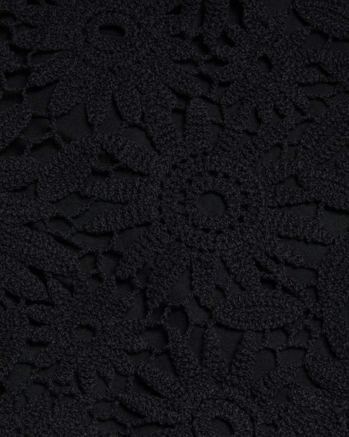 Women KATRNN 8211 Sleeveless Floral Crochet Knit Top Black Ted Baker Jumpers and Cardigans