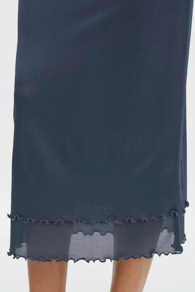 Women Layered Frill Crepe Skirt Dawn Blue Filippa K Skirts