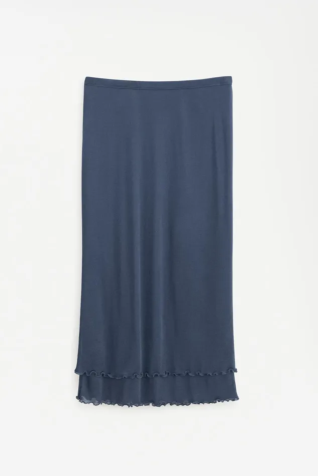 Women Layered Frill Crepe Skirt Dawn Blue Filippa K Skirts