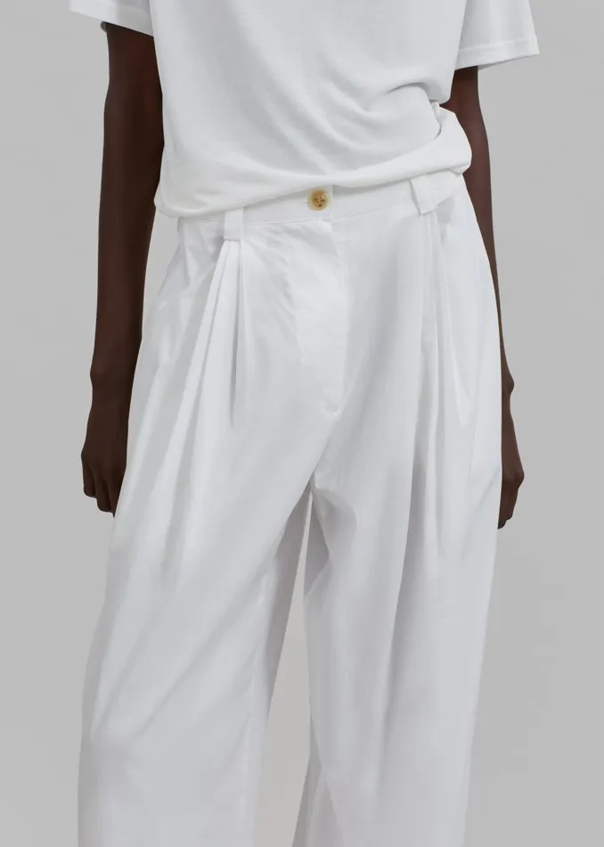 Women Lea Cotton Trousers 8211 White The Frankie Shop Bottoms