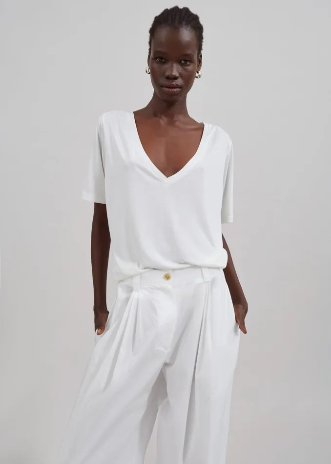 Women Lea Cotton Trousers 8211 White The Frankie Shop Bottoms