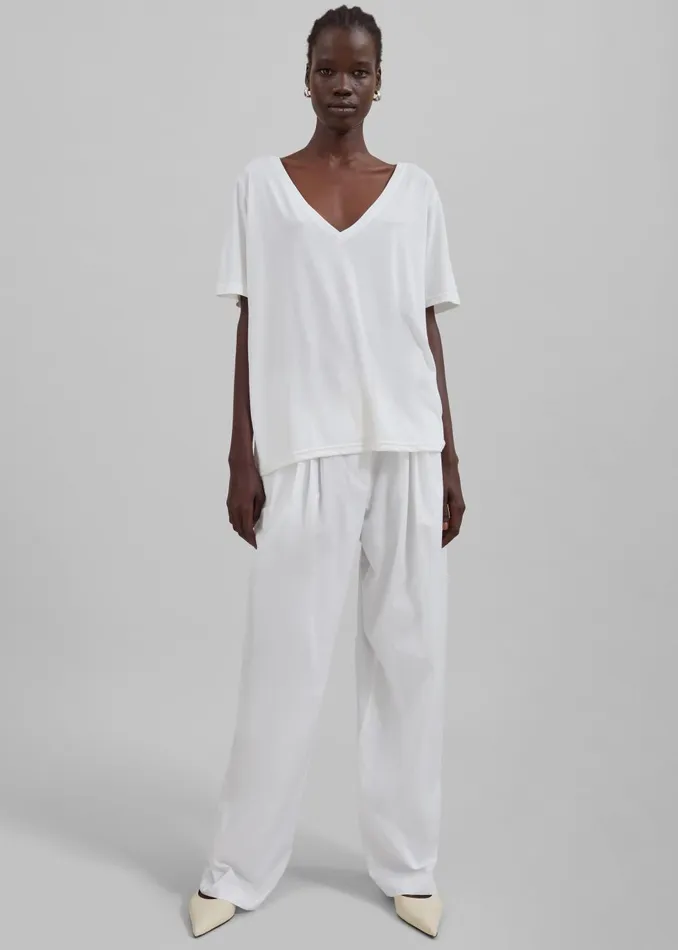 Women Lea Cotton Trousers 8211 White The Frankie Shop Bottoms