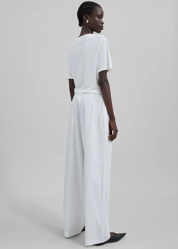 Women Lea Cotton Trousers 8211 White The Frankie Shop Bottoms