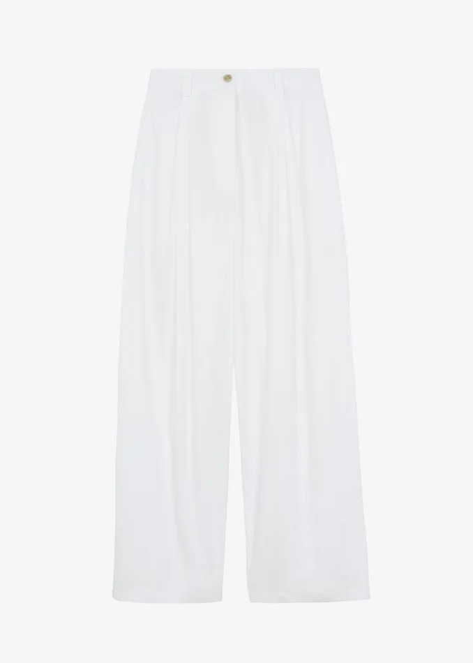 Women Lea Cotton Trousers 8211 White The Frankie Shop Bottoms