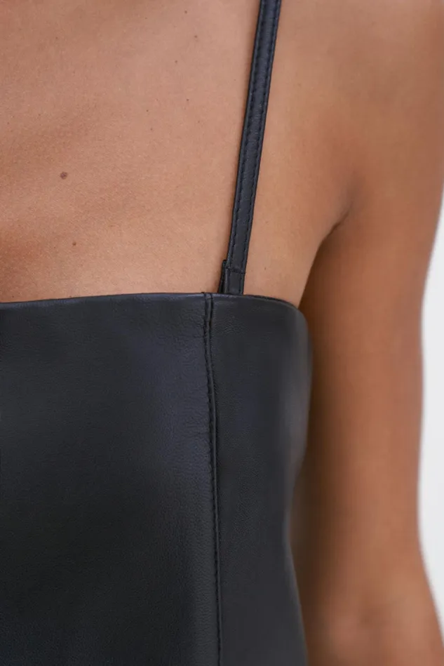 Women Leather Tube Dress Black Filippa K Dresses