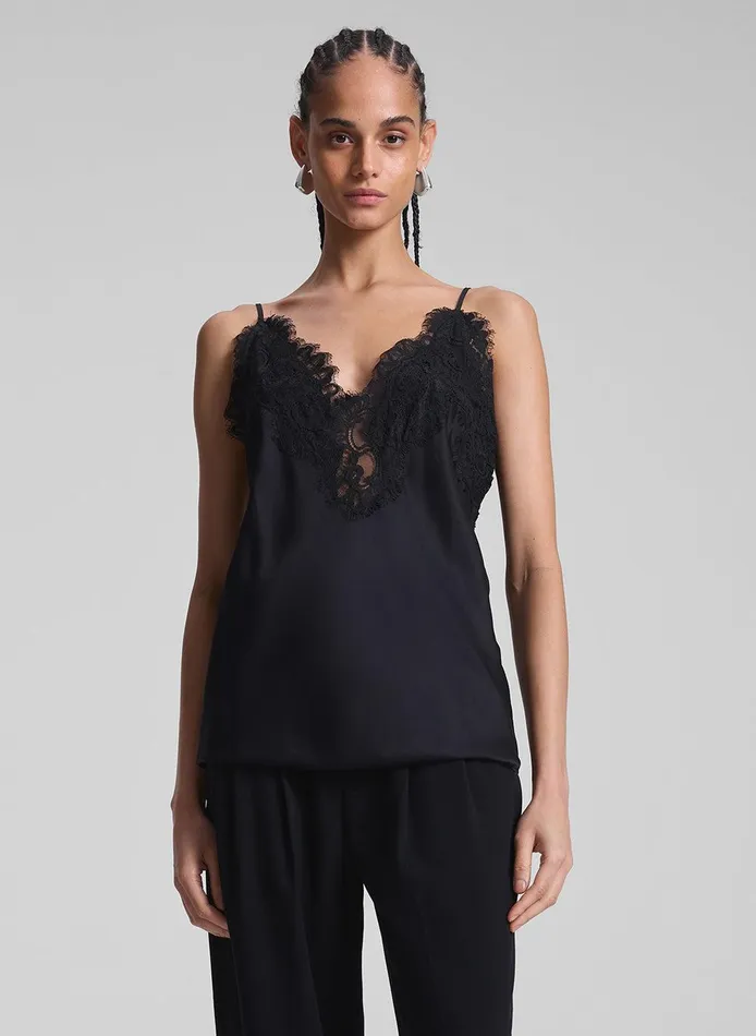 Women Lennon Satin And Lace Camisole Top Blackblack ALC Tops