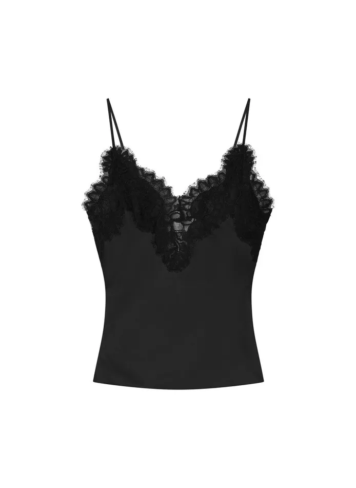 Women Lennon Satin And Lace Camisole Top Blackblack ALC Tops