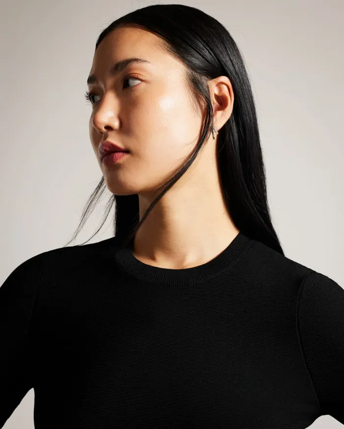 Women LILLYYY 8211 Long Sleeve Scalloped Peplum Top Black Ted Baker Tops and Blouses Women LILLYYY 8211 Long Sleeve Scalloped Peplum Top Black Ted Baker Tops and Blouses