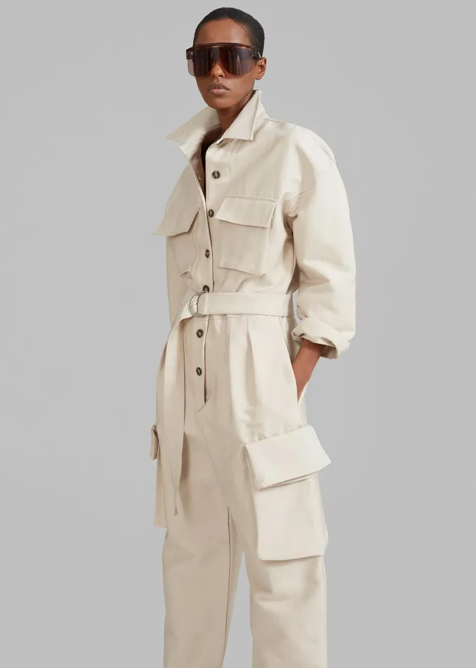Women Linda Jumpsuit 8211 Light Beige The Frankie Shop Jumpsuits